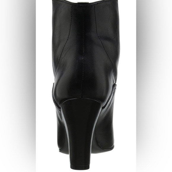 NEW Nine West Quarrel Western Cowboy Black Leather Heeled Ankle Boot - Picture 4 of 8